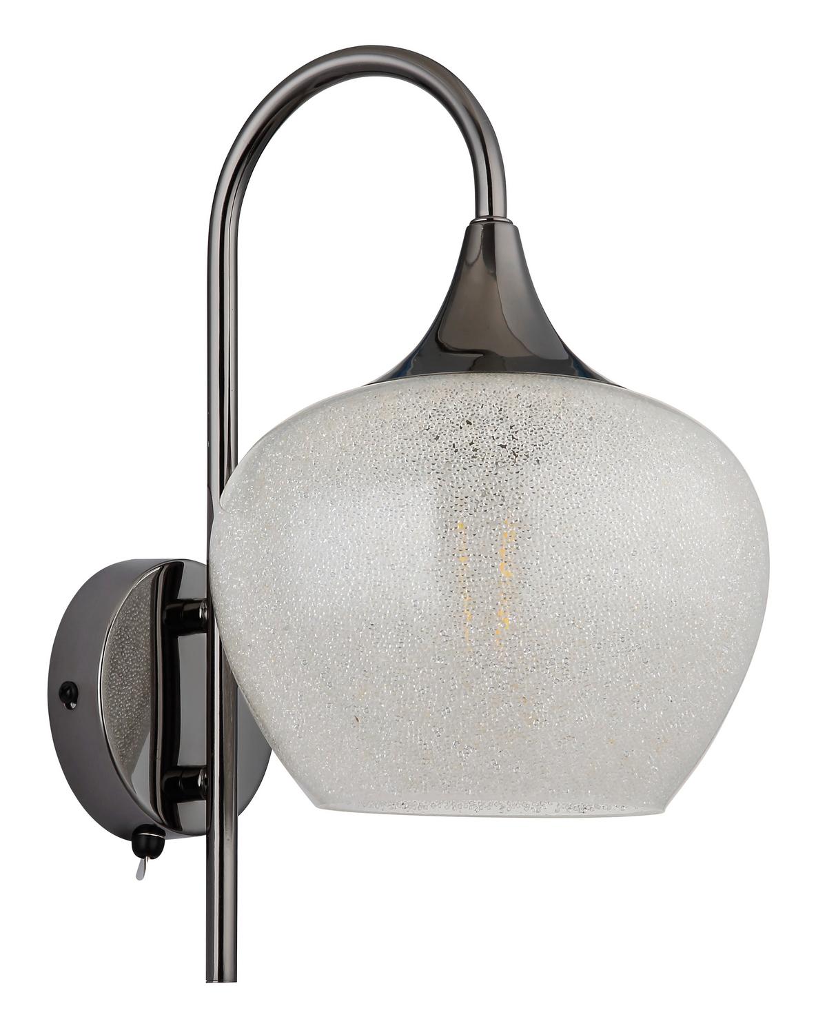 Wandleuchte 15548wk - Klar/Schwarz, KONVENTIONELL, Metall (18/32cm) - Globo