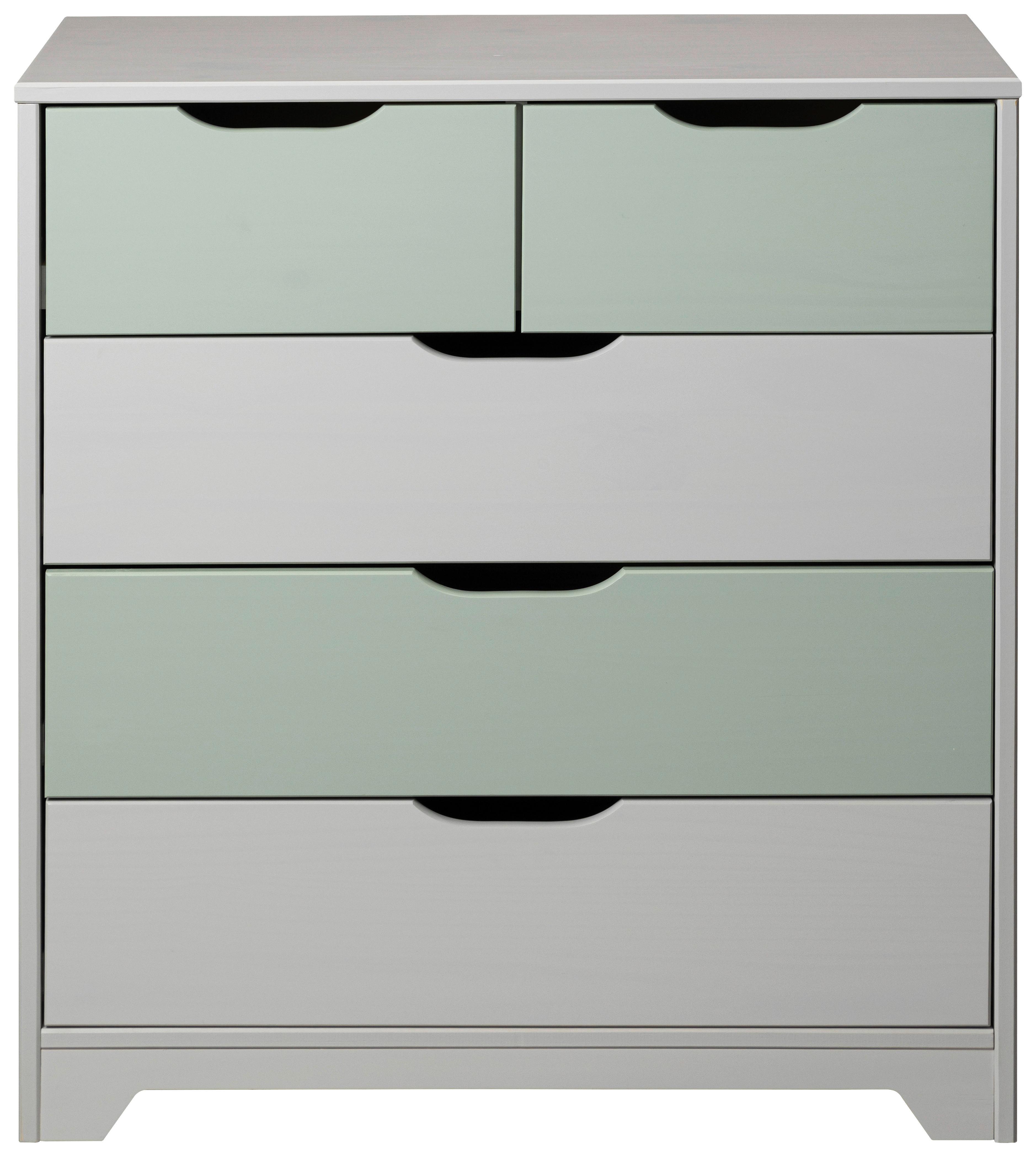 Kommode 120cm Prati, Pastellgrün/salbeigrün/weiß - Salbeigrün/Pastellgrün, Design, Holz (82/92/41cm) - Livetastic