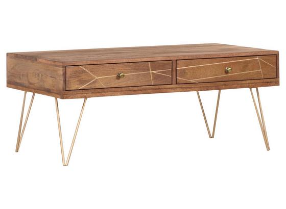 Couchtisch Scan B: 60 cm - Goldfarben/Naturfarben, Design, Holz/Metall (60/48/115cm) Couchtisch Scan B: 60 cm - Goldfarben/Naturfarben, Design, Holz/Metall (60/48/115cm)