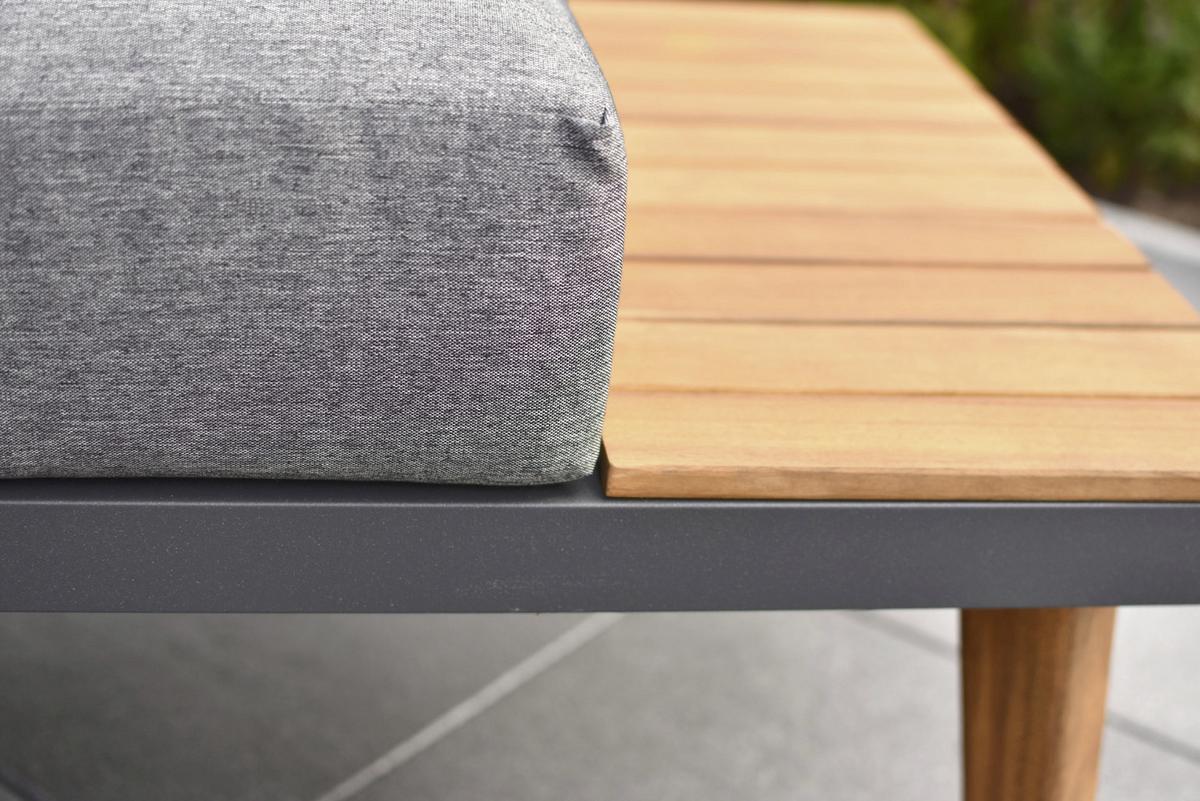 Loungegarnitur Attika Akazie Echtholz Mit Kissen - Graphitfarben/Braun, KONVENTIONELL, Holz/Textil (211/28/152,5cm) - Gardenson