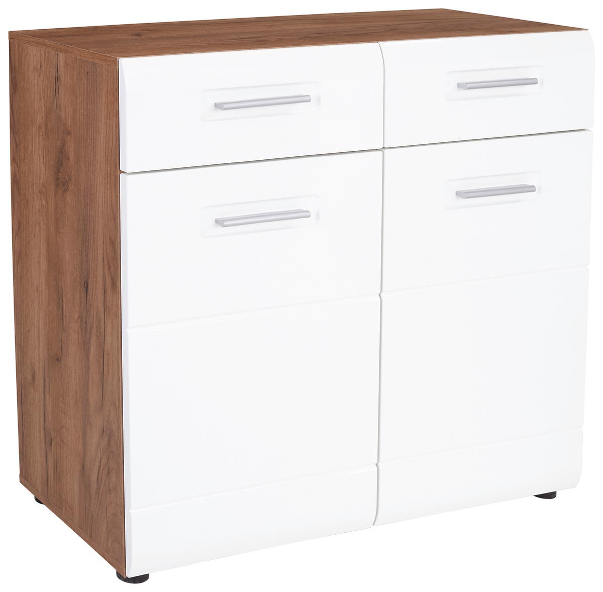 Komód Avensis New - tölgyfa színű/fehér, Konventionell, faalapú anyag (90/85,4/37cm) - Luca Bessoni