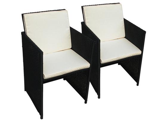 Gartensessel-Set Faro - Beige/Schwarz, Basics, Kunststoff/Textil (52/86/52cm) Gartensessel-Set Faro - Beige/Schwarz, Basics, Kunststoff/Textil (52/86/52cm)