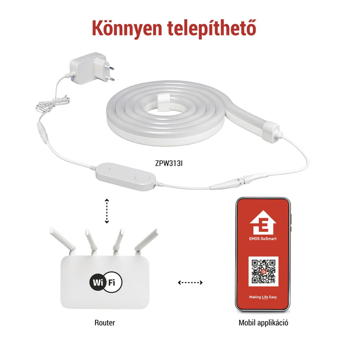 Rugalmas Led Szalag Gosmart Kb. 3m - többszínű, Basics, műanyag (300cm)