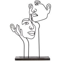 Dekständer Steven H: 38,5 cm aus Metall/Holz für Indoor - Schwarz, MODERN, Holz/Metall (26,5/38,5/7cm) - Luca Bessoni