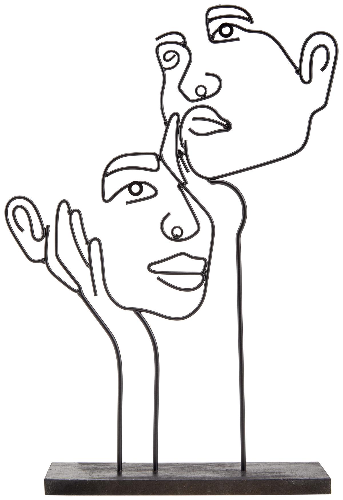 Dekständer Steven H: 38,5 cm aus Metall/Holz für Indoor - Schwarz, MODERN, Holz/Metall (26,5/38,5/7cm) - Luca Bessoni