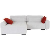 Ecksofa Mit Schlaffunktion Chance Mit Kissen Beige - Beige/Rot, MODERN, Holz/Holzwerkstoff (201/301cm)