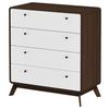 Kommode Cassie Weiß/Walnussfarben 80 cm - Walnussfarben/Weiß, Design, Holzwerkstoff (80/88/39cm) - MID.YOU