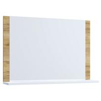 Badspiegel Vcb10 BxH: 60x65 cm mit Ablage Weiß - Eichefarben/Weiß, Basics, Holzwerkstoff (60/65/16,6cm) - MID.YOU
