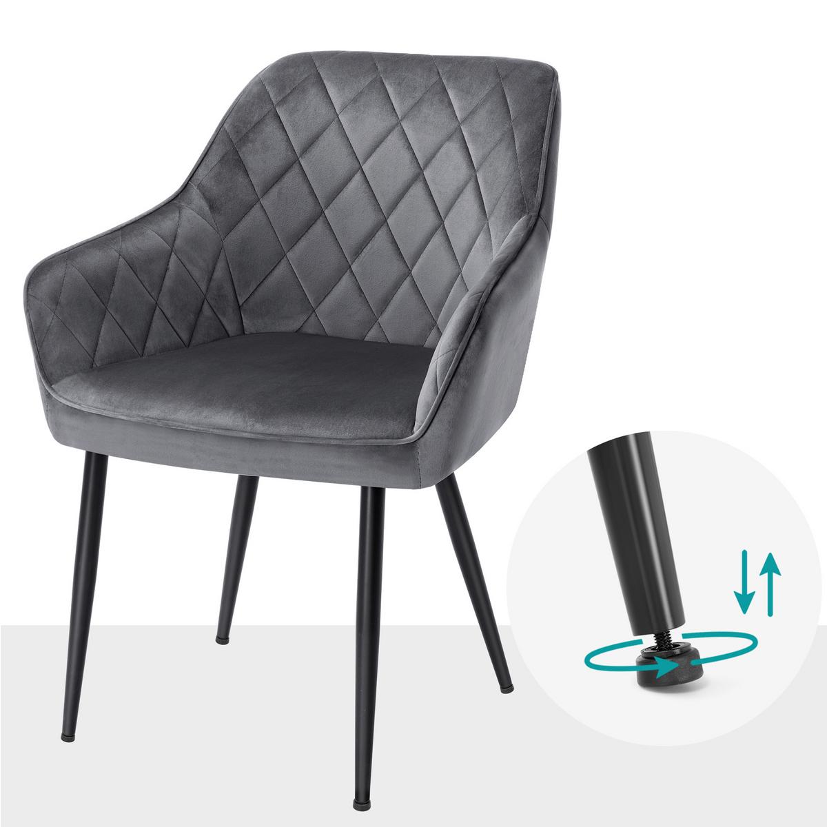 STUHL Grau B: 62,5 cm - Schwarz/Grau, Basics, Holzwerkstoff/Textil (62.5/85/60cm)