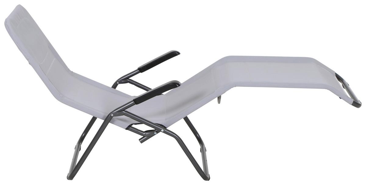 Sonnenliege J40967 Stahl, Klappbar - Anthrazit/Hellgrau, MODERN, Textil/Metall (72,5/103,5/144cm) - Siena Garden