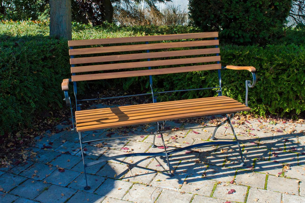 Gartengarnitur 4-tlg. Lindau Akazienholz/metall - Anthrazit/Akaziefarben, Basics, Holz/Metall (120/75/80cm) - Gardenson