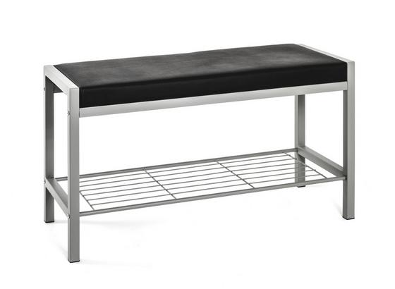 Garderobenbank Bench: B/H/T: ca. 80/48/32 cm - Alufarben/Schwarz, Basics, Metall (80/48/32cm) Garderobenbank Bench: B/H/T: ca. 80/48/32 cm - Alufarben/Schwarz, Basics, Metall (80/48/32cm)