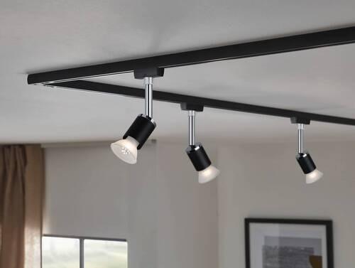 Schienensystem Urail Strahler 96911 Schwarz Matt, 1-Flammig - Schwarz, Design, Kunststoff/Metall (5.8/15.1/6.6cm) - Paulmann