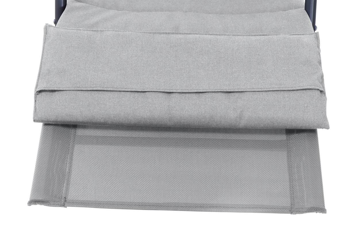 Schaukelliege Metall/Kunststoff/Textil - Grau, KONVENTIONELL, Kunststoff/Textil (57/81/143cm) - Siena Garden