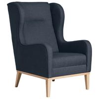 Ohrensessel Angelo - Naturfarben/Dunkelblau, KONVENTIONELL, Textil (66/104/78cm) - Max Winzer