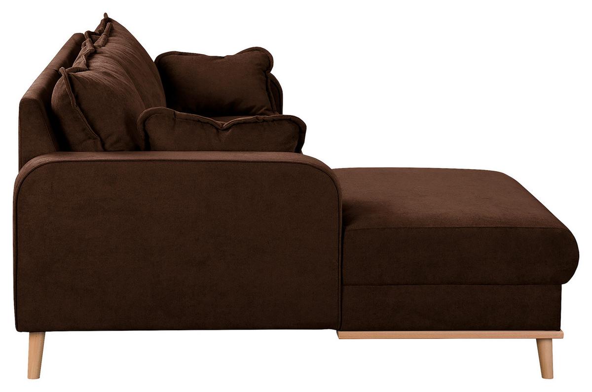 Ecksofa Beata Braun S: 150x230 cm - Wengefarben/Braun, Design, Textil (150/230cm) - Livetastic