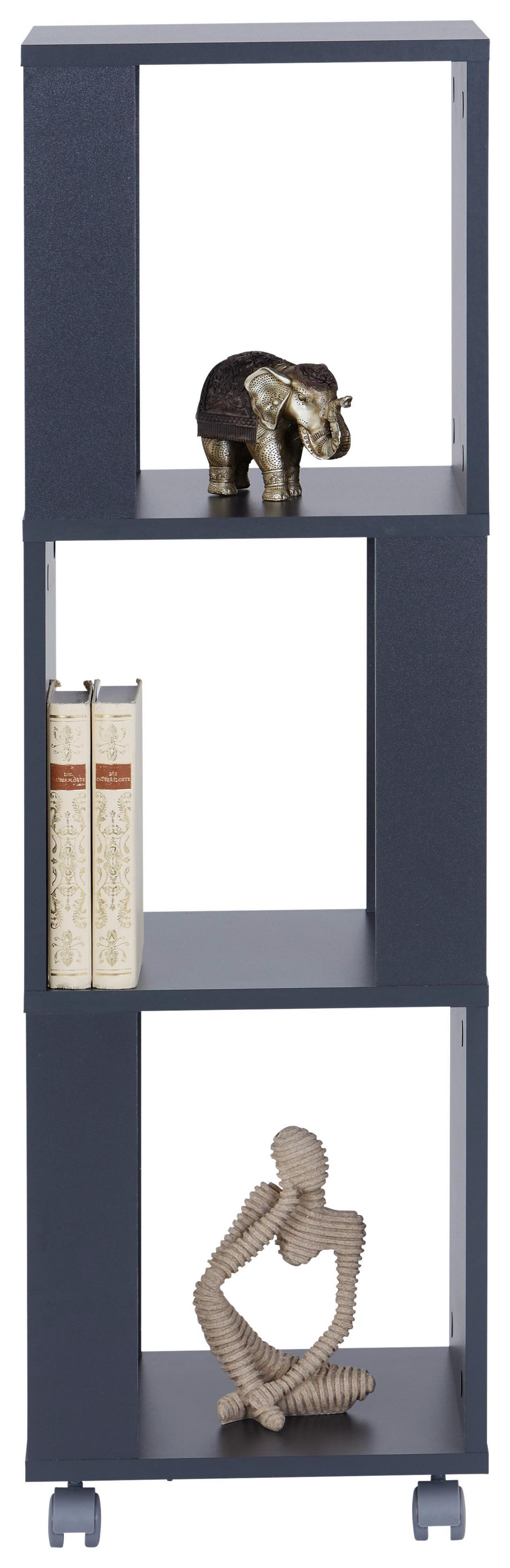 Regal auf Rollen Rolly B 34cm, Anthrazit - Anthrazit, MODERN, Holzwerkstoff/Kunststoff (34/111/34cm)