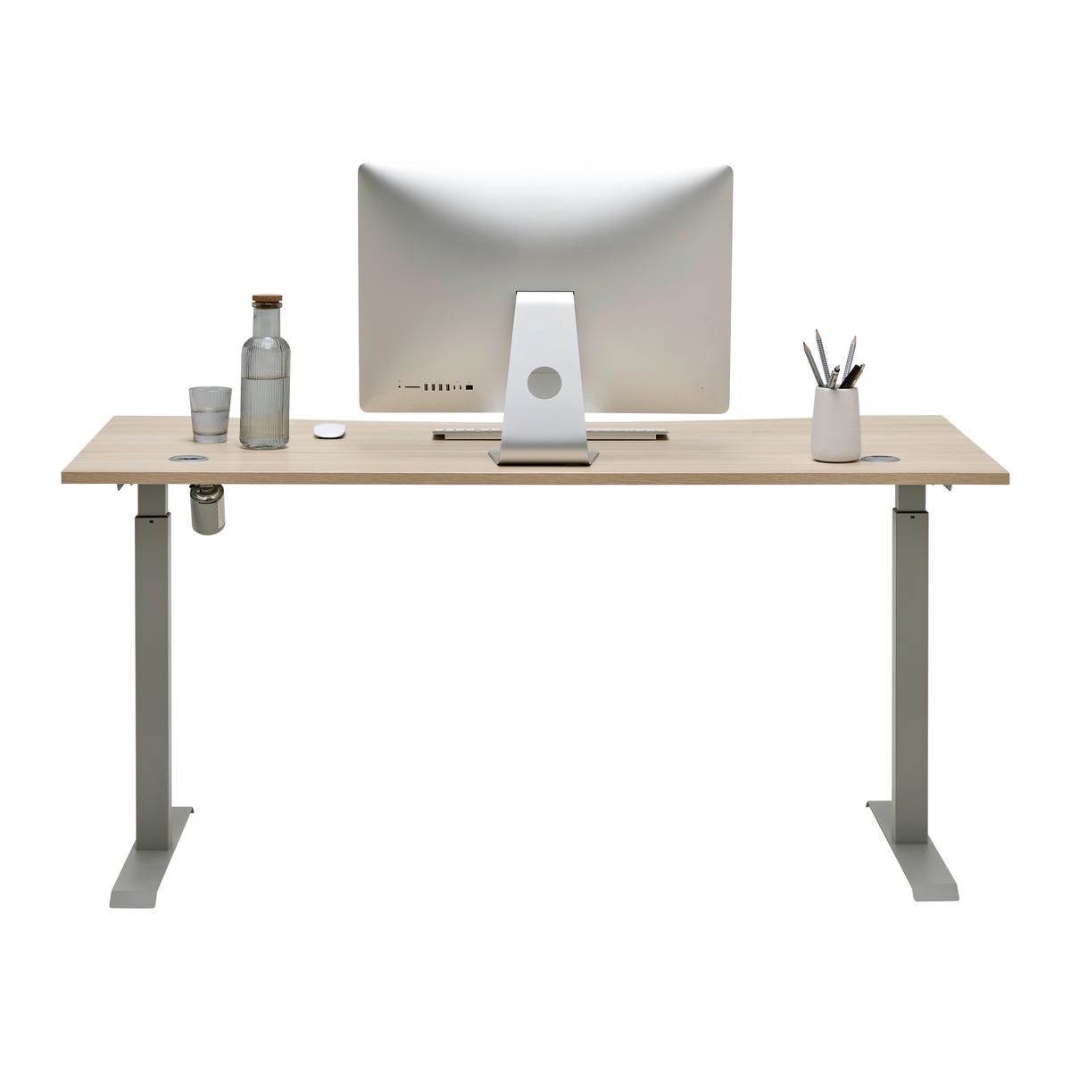 PÍSACÍ STÔL SIENA - farba duba/strieborná, Modern, kompozitné drevo (160/72/77cm) - Mömax