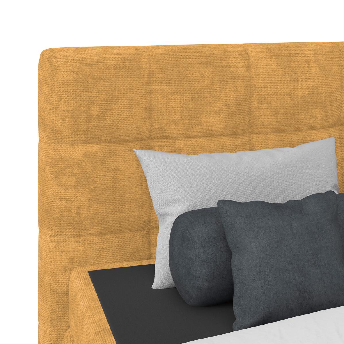 Čalúnená posteľ VEGA 180x200 cm, zlatá - čierna/zlatá, Trend, drevo/textil (180/200cm)