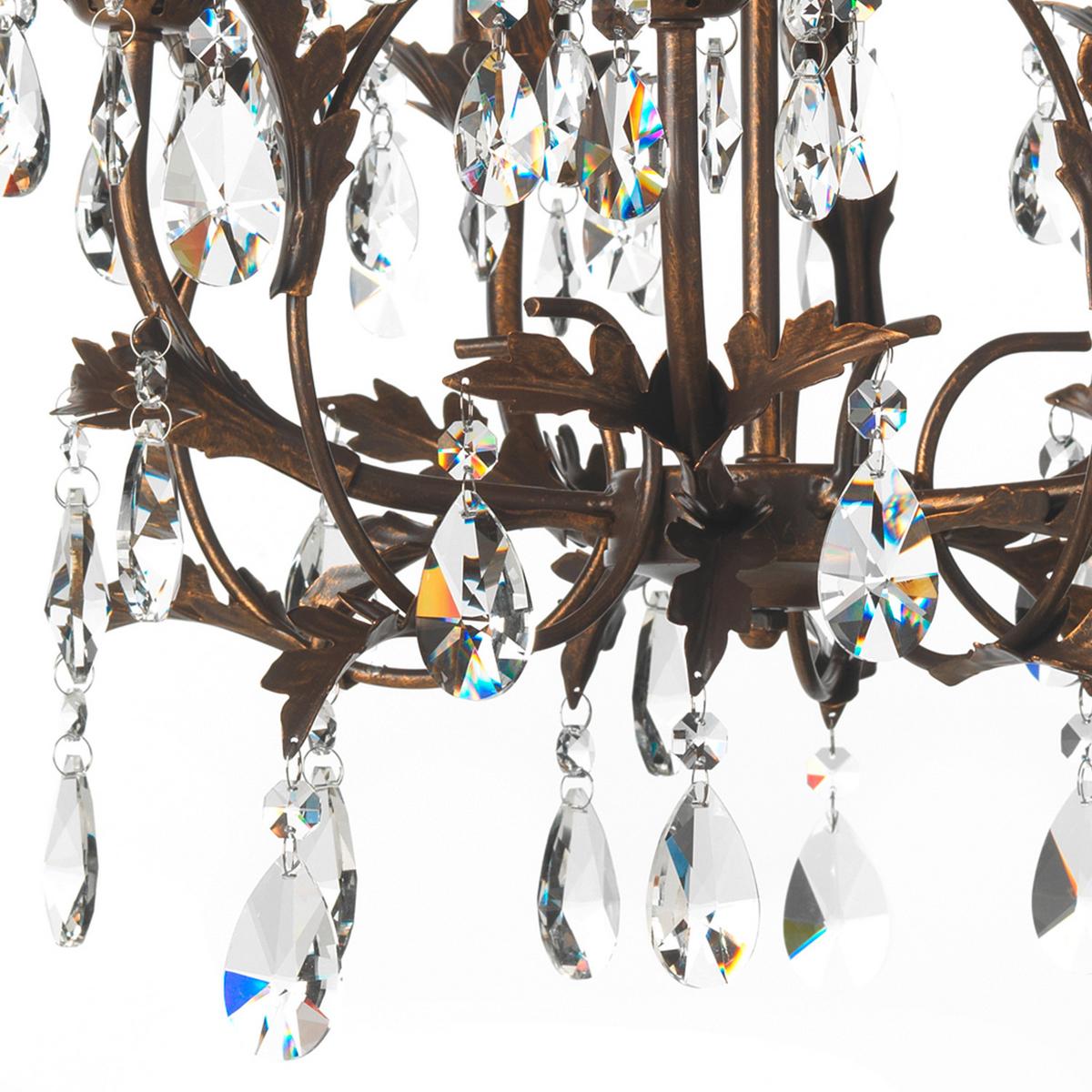 Kristall-Hängeleuchte 4706/5 - Bronzefarben, KONVENTIONELL, Glas/Metall (42/80cm)