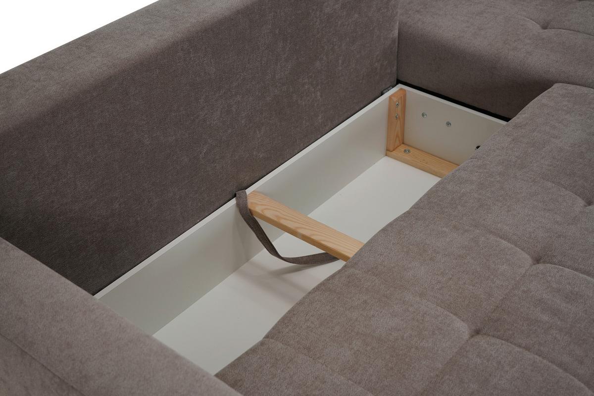 Ecksofa Asti Hellbraun S: 232x141x cm - Hellbraun, Design, Textil (232/141cm) - MID.YOU