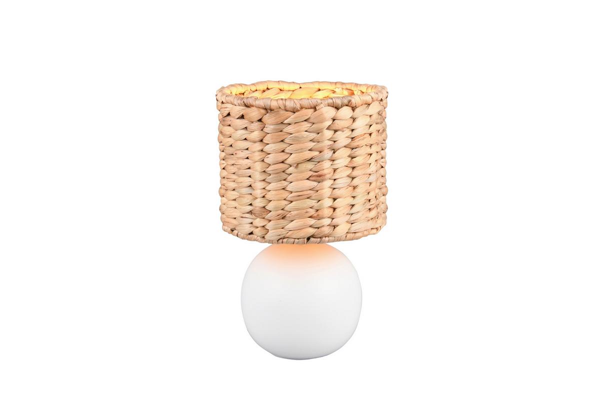 Tischleuchte 518900101 Vina - Braun/Weiß, Basics, Naturmaterialien/Keramik (18/29cm) - Trio Leuchten