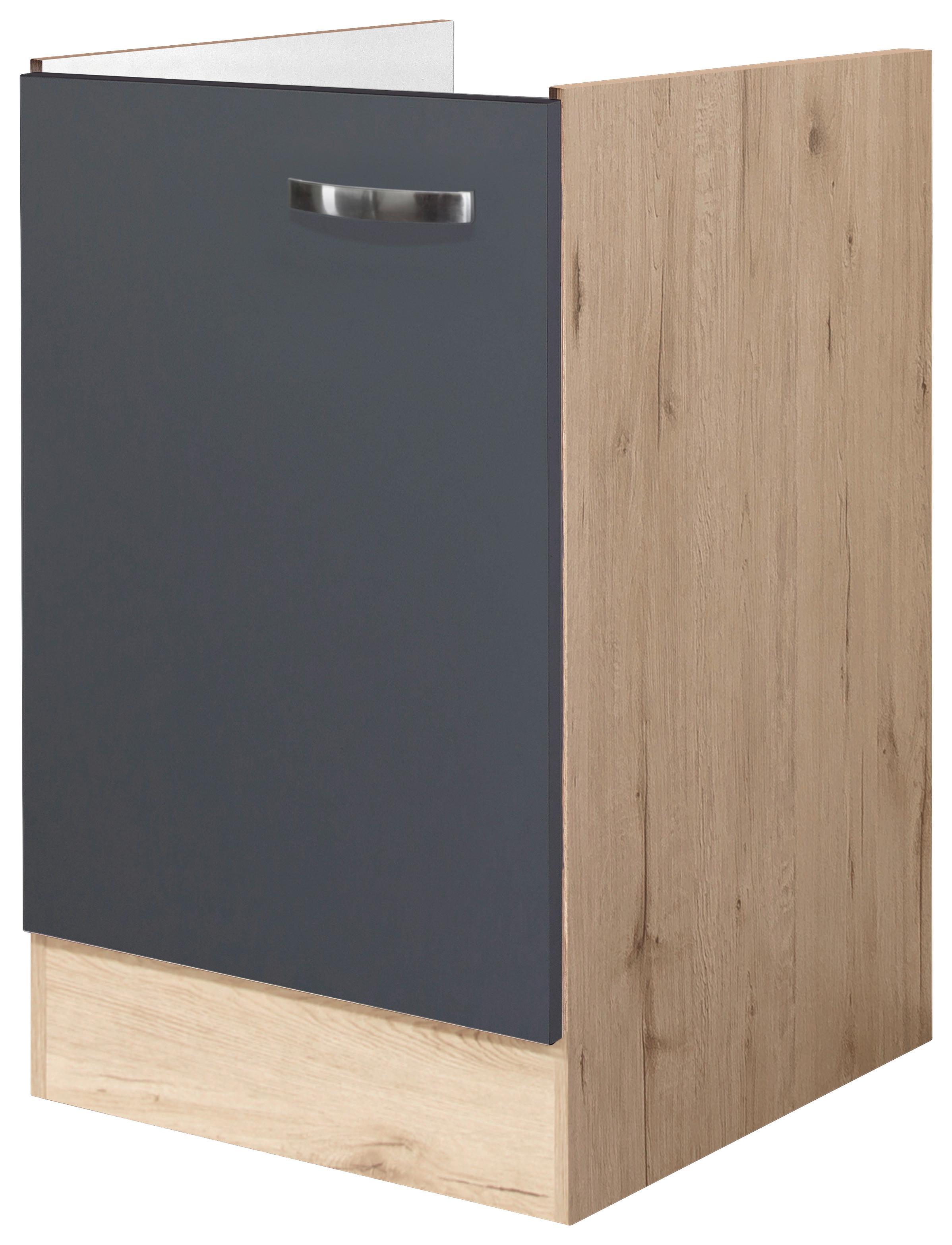 Küchenunterschrank Shadow B: 50 cm Grau ohne Arbeitsplatte - Grau, MODERN, Holzwerkstoff (50/82/57cm)
