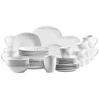 Kombiservice Fadilla Porzellan 6 Personen Geschirr Set - Weiß, Basics, Keramik - Mäser
