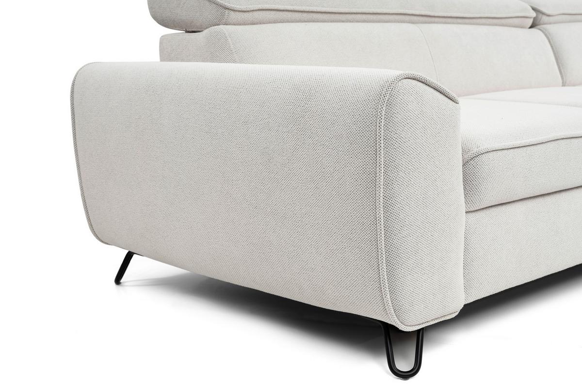 Rohová sedačka IDYLLA, pravá biela,úl.priestor,lôžko - čierna/biela, Design, kov/textil (250/200cm)