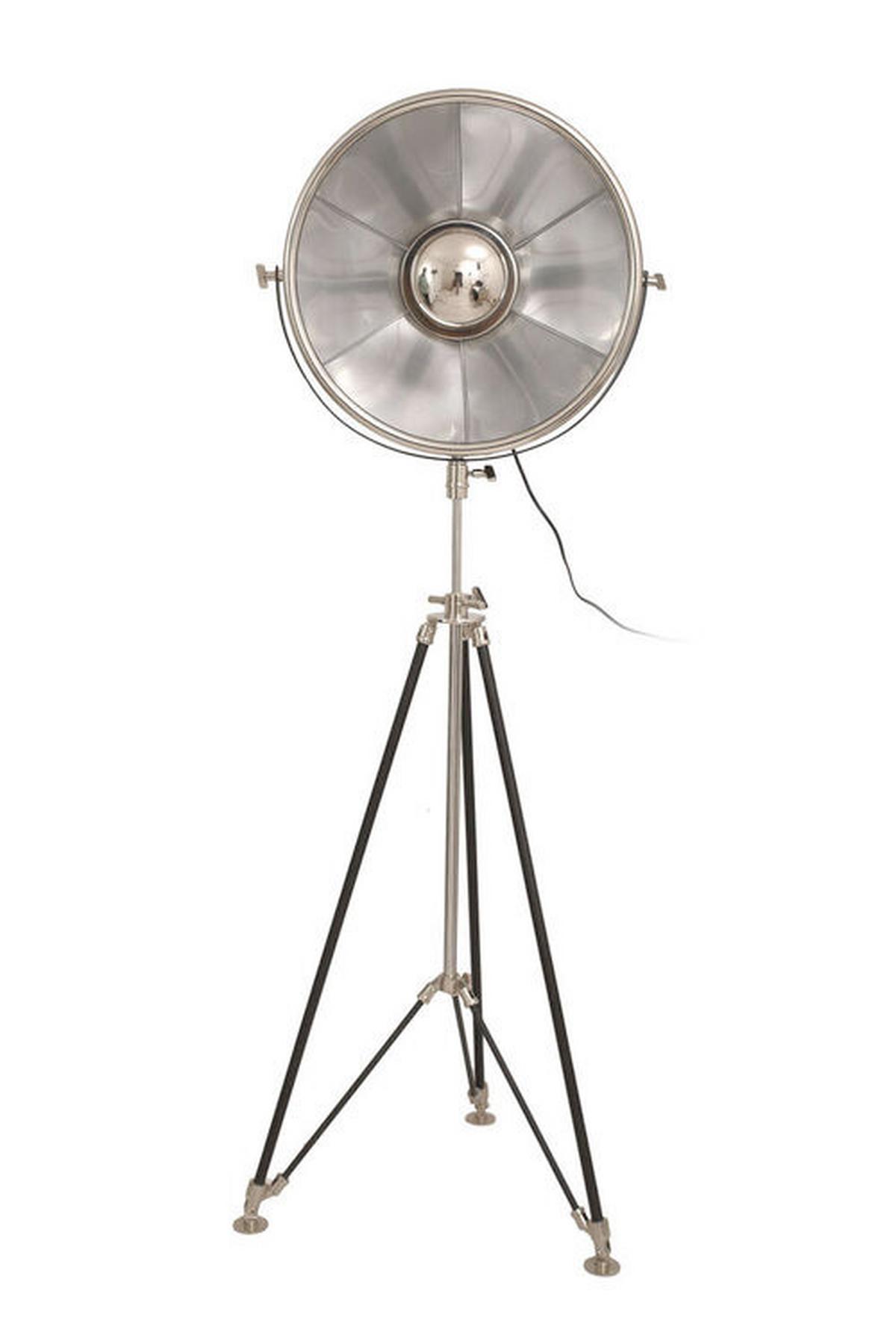 Állólámpa Qhyd6-Siv - fekete/ezüstszínű, Trend, műanyag/textil (57/157/53cm) - Kayoom