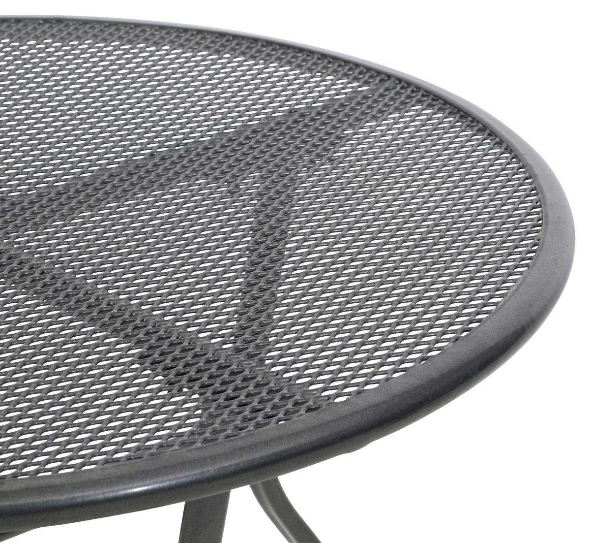 Gartentisch Toulouse Stahl Ø 80 cm - Grau, Basics, Metall (80/80/74cm) - Gardenson