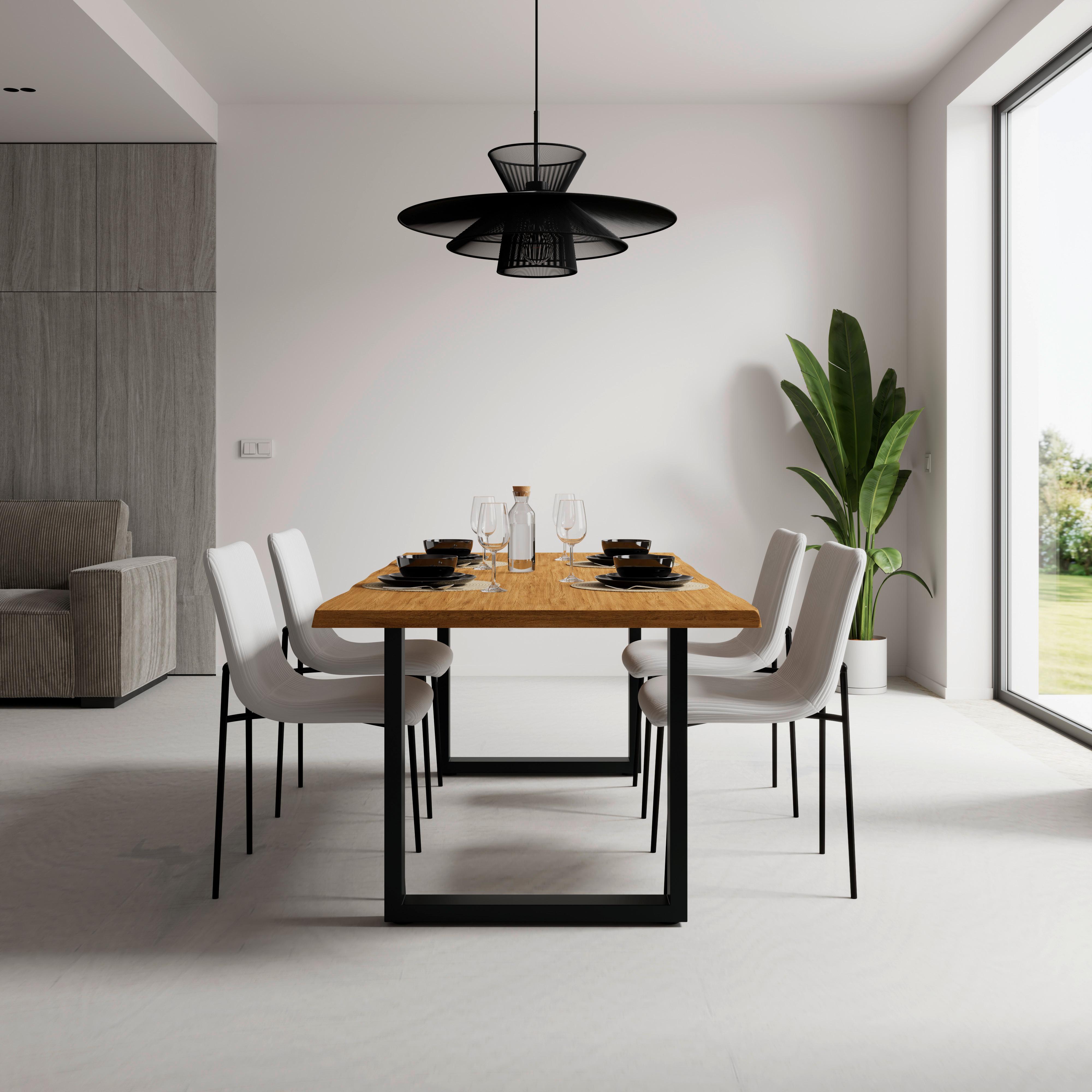 Jedálenský stôl YOLA 200x100 - farba duba, Modern, kov/drevo (200/100/76cm) - Bessagi Home