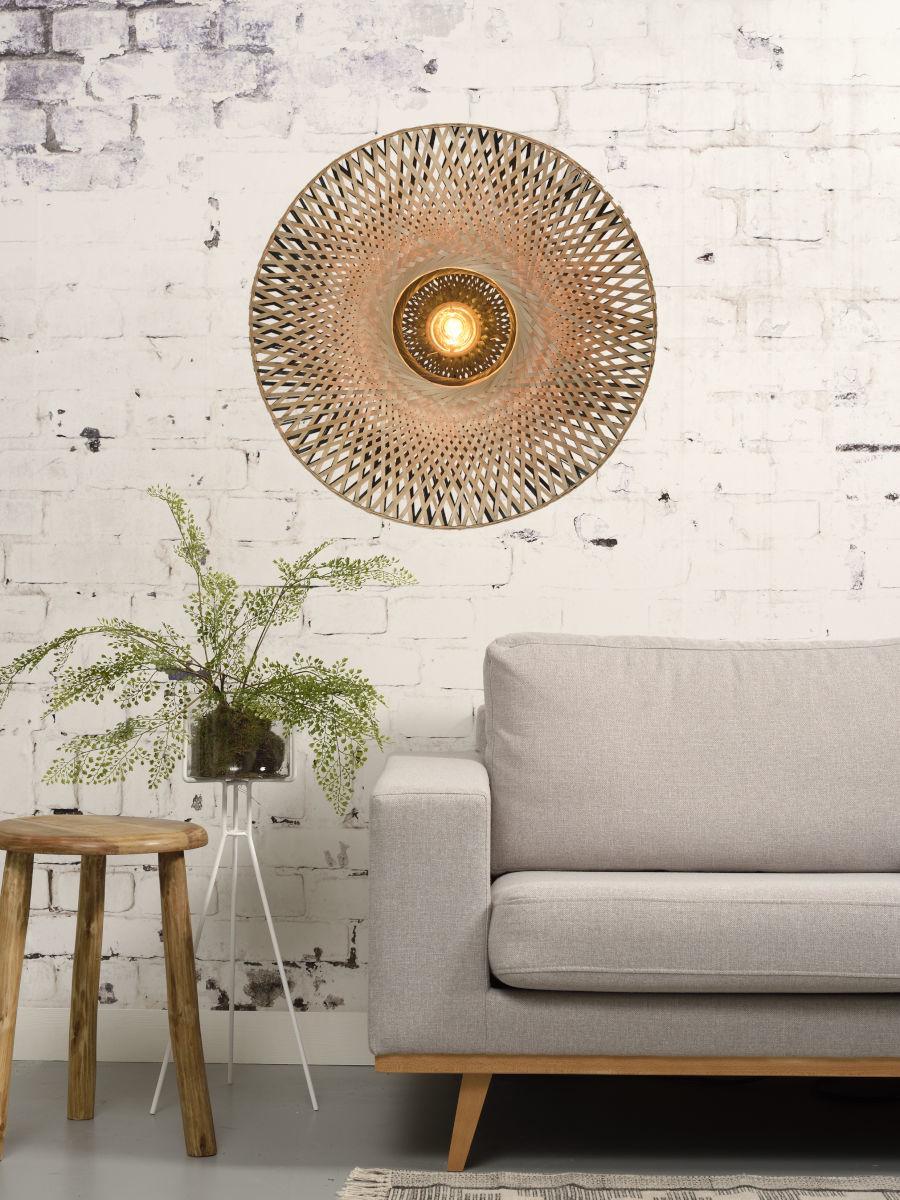 Wandleuchte Kalimanta 1-Flammig - Hellbraun/Schwarz, Natur, Naturmaterialien (87/20cm) - Good & Mojo