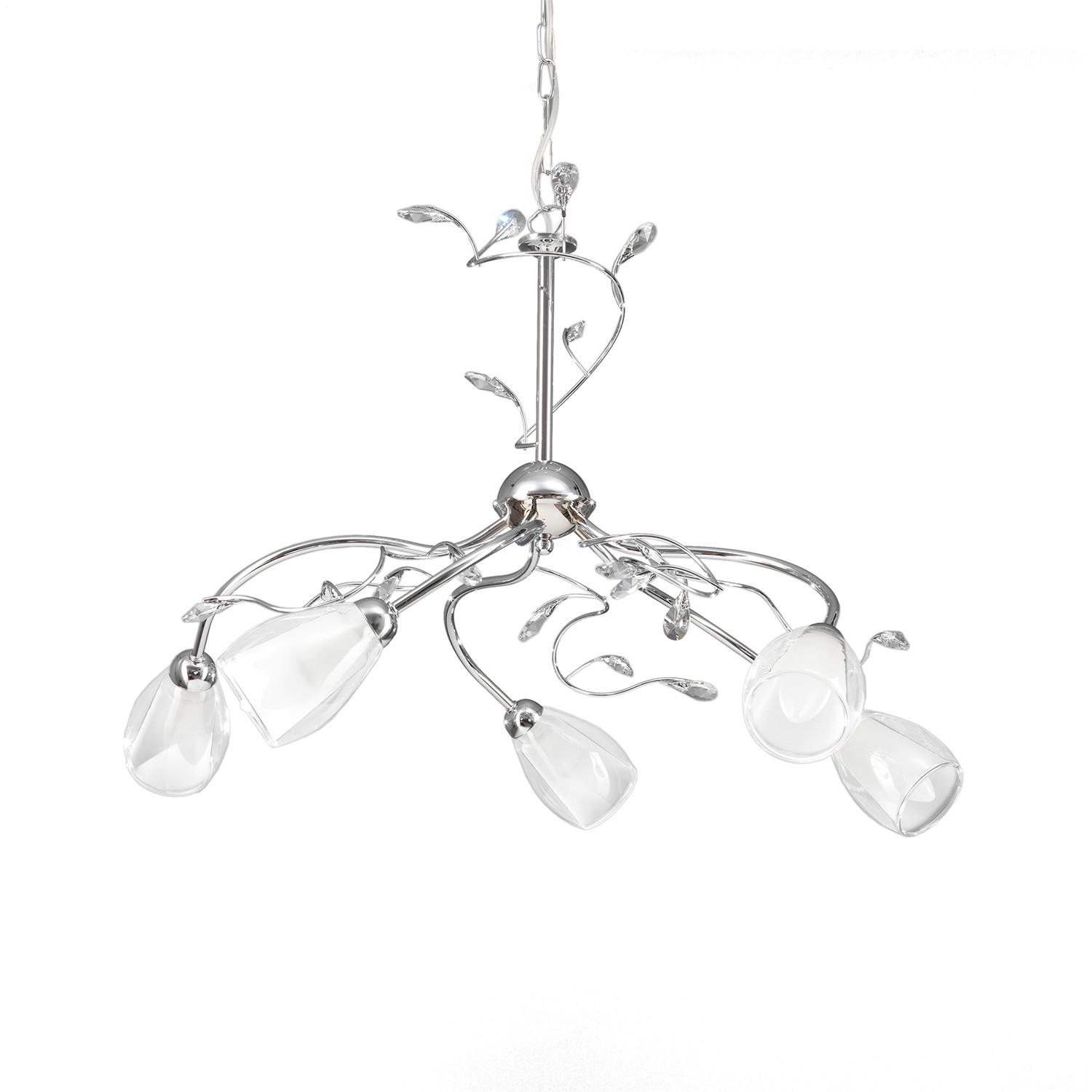 Kronleuchter Sharon Chromfarben L: 80 Cm - Chromfarben, Basics, Glas/Metall (80/80/110cm)