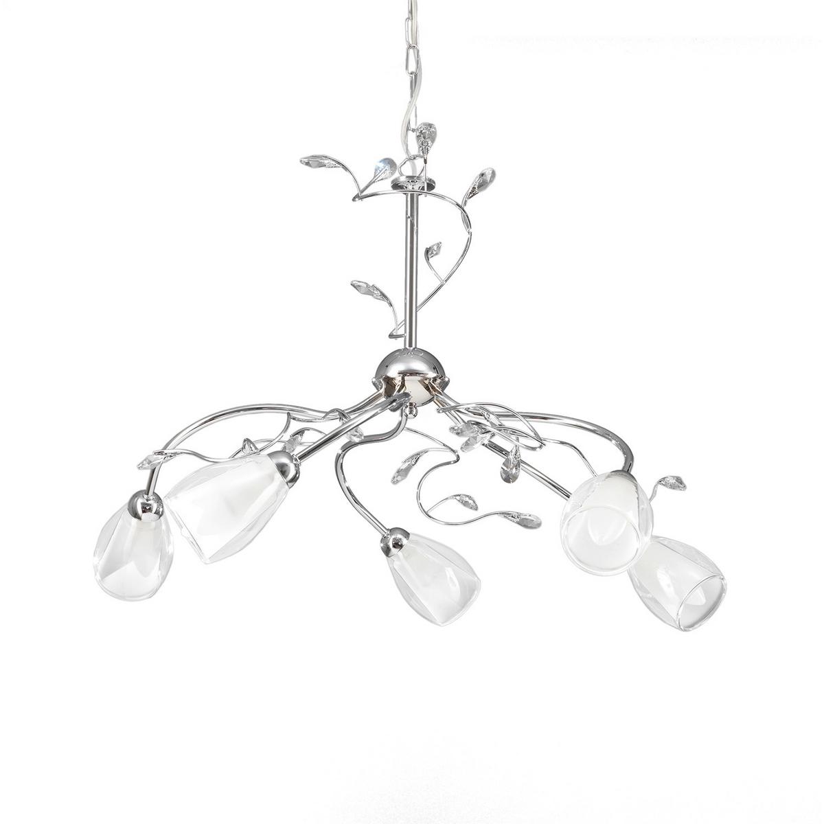 Kronleuchter Sharon Chromfarben L: 80 cm - Chromfarben, Basics, Glas/Metall (80/80/110cm)