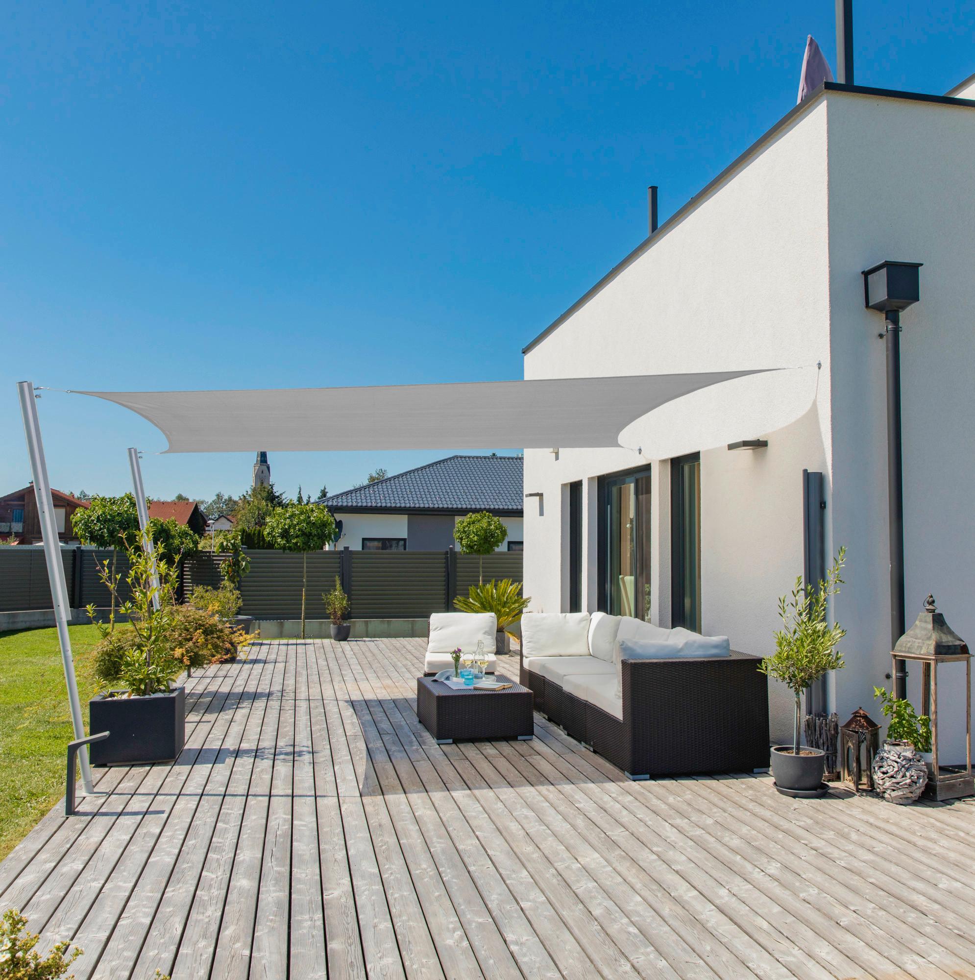 Sonnensegel Rechteck 2,60x3,6 M - Grau, Basics, Textil (260/360cm)