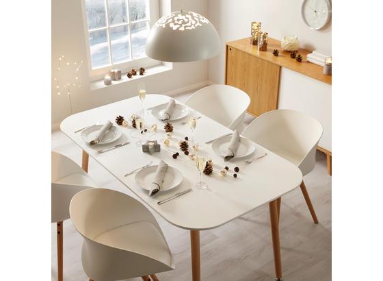 Jedálenský Stôl Anuk - biela/farby buku, Moderný, drevo (160/90/75cm) - Modern Living Jedálenský Stôl Anuk - biela/farby buku, Moderný, drevo (160/90/75cm) - Modern Living