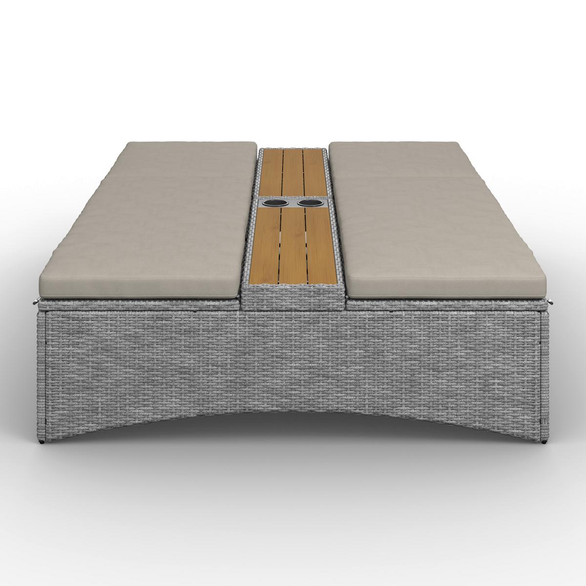 ZÁHRADNÉ LEŽADLO MONERO - sivá, Modern, kov/drevo (201cm) - Bessagi Garden