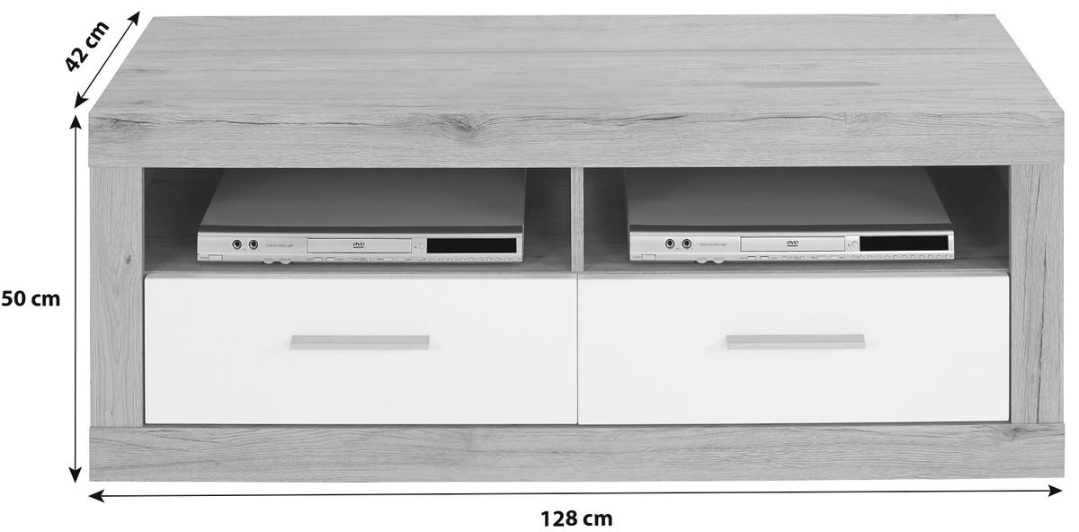 TV DIEL MALTA - čierna/sivá, Modern, kompozitné drevo/plast (128/50/42cm) - Based