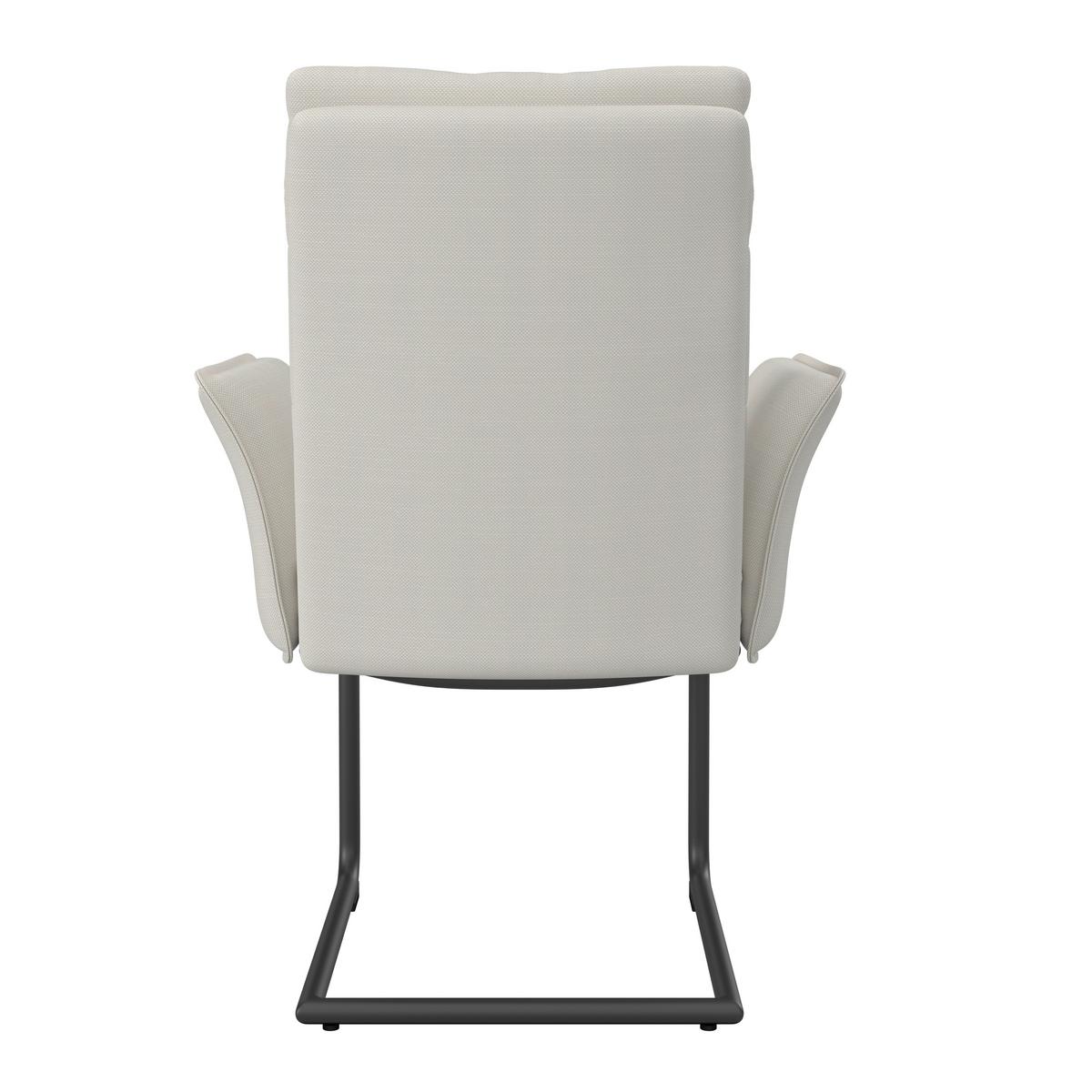 Židle s područkami TONIO, bílá - bílá/černá, Moderní, kov/dřevo (64/64/97cm) - Bessagi Home