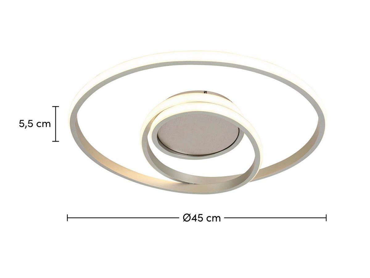 LED-Deckenleuchte Charlotte - Champagner/Weiß, Basics, Kunststoff/Metall (45/5,5cm) - Luca Bessoni