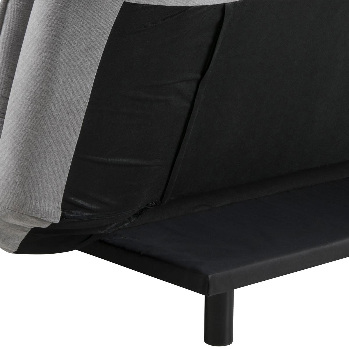 2-sitzer-sofa Mit Schlaffunktion Faith Hellgrau - Hellgrau/Schwarz, Design, Textil (196/91/98cm) - MID.YOU