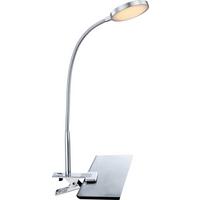LED-Klemmleuchte 24103k - Chromfarben/Opal, Basics, Kunststoff/Metall (30/30/47cm) - Globo