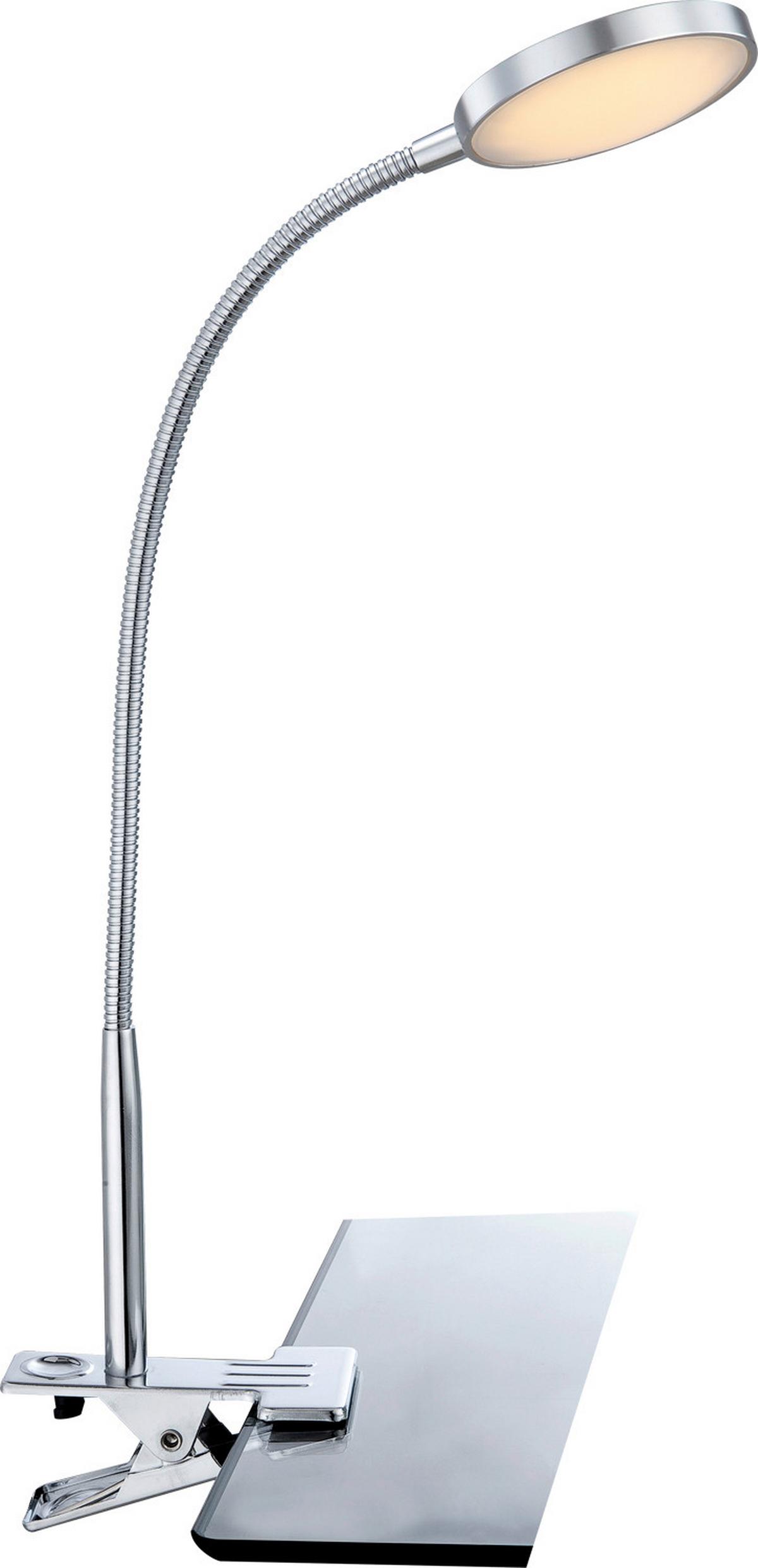 LED-Klemmleuchte 24103k - Chromfarben/Opal, Basics, Kunststoff/Metall (30/30/47cm) - Globo