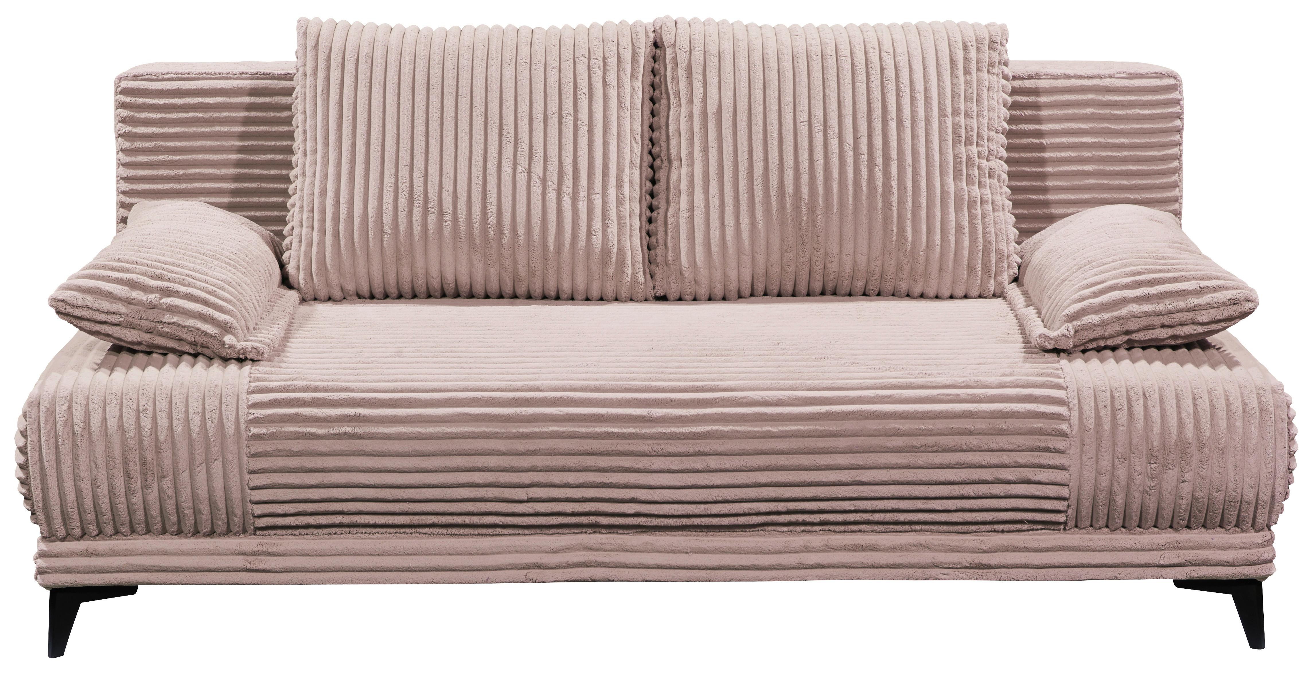 2-Sitzer-Sofa mit Schlaffunktion Sally B: 211 cm - Schwarz/Rosa, KONVENTIONELL, Textil (211/96/105cm) - MID.YOU