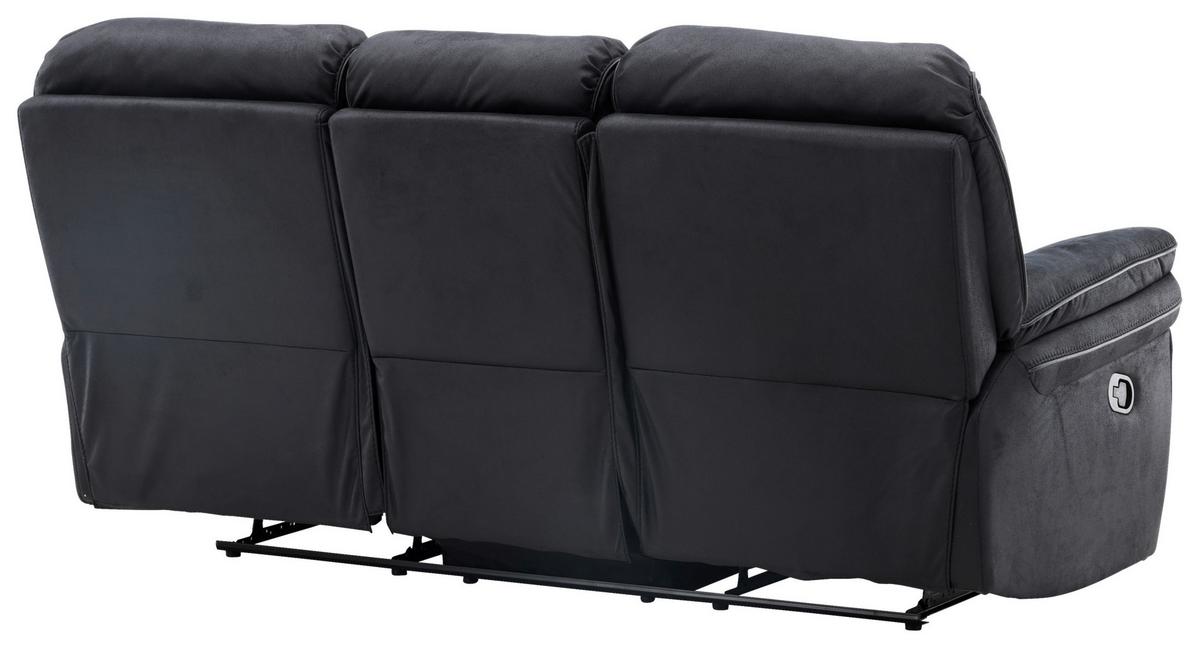 3-Sitzer-Sofa Saranda - Schwarz, Design, Kunststoff/Textil (228/103/99cm) - Livetastic