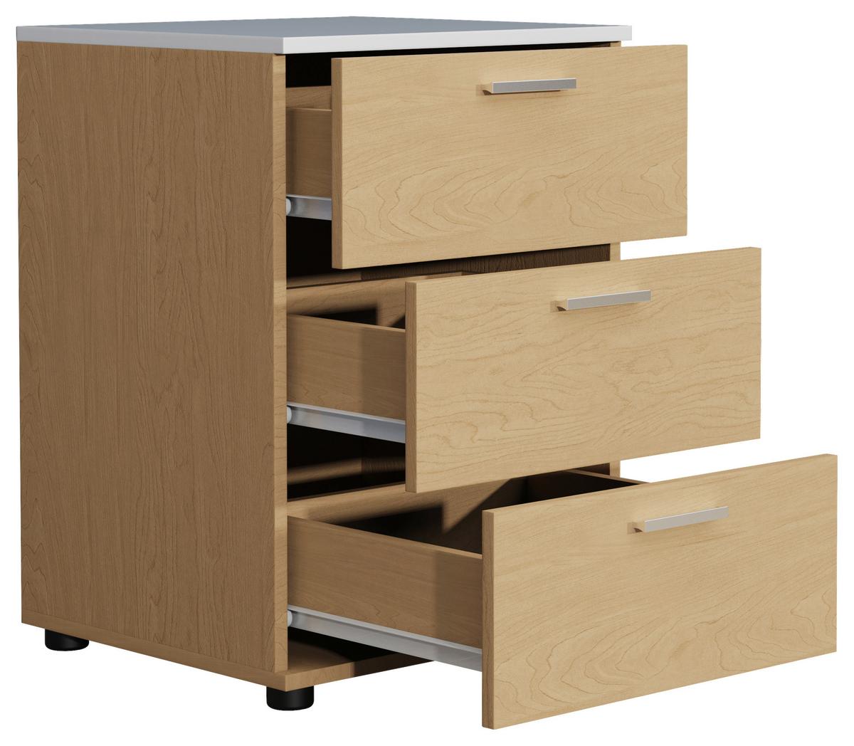 Nachtkästchen Testalo Weiß, Eiche Dekor B: 46 cm - Honigeiche/Eichefarben, MODERN, Holzwerkstoff (46/59/42cm) - MID.YOU
