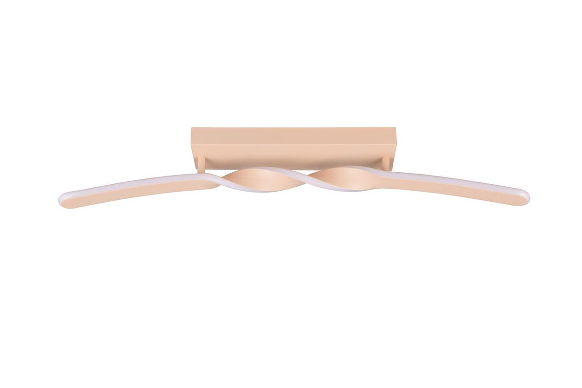 LED-Deckenleuchte Ginko Weiß Sandfarben B: 12,5 cm - Sandfarben/Weiß, Design, Kunststoff/Metall (79/12,5/8cm)