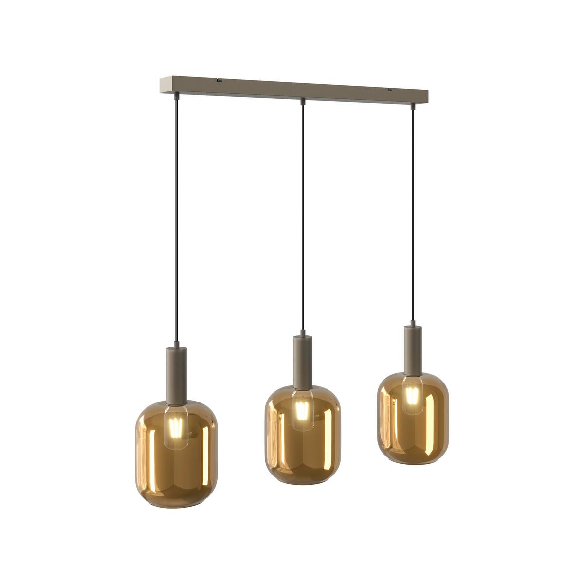 HÄNGELEUCHTE Exkl. 3xE27 40W - Champagner/Transparent, MODERN, Glas/Kunststoff (80/20/120cm)