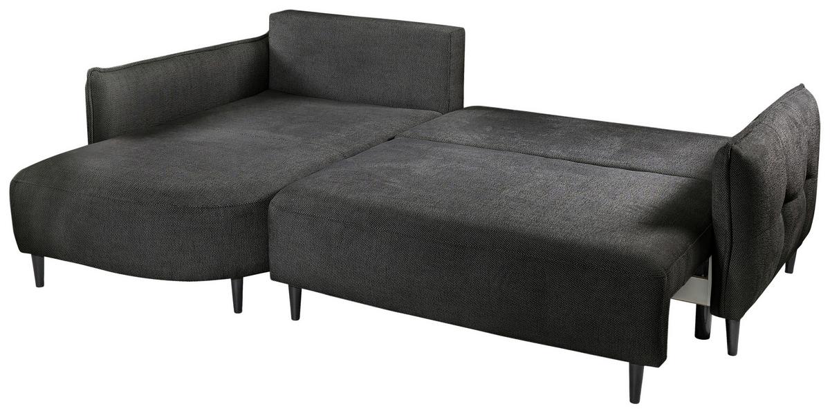 Ecksofa Sycylia Dunkelgrün/Schwarz, 165 cm - Dunkelgrün/Schwarz, Design, Textil (165/244cm) - MID.YOU